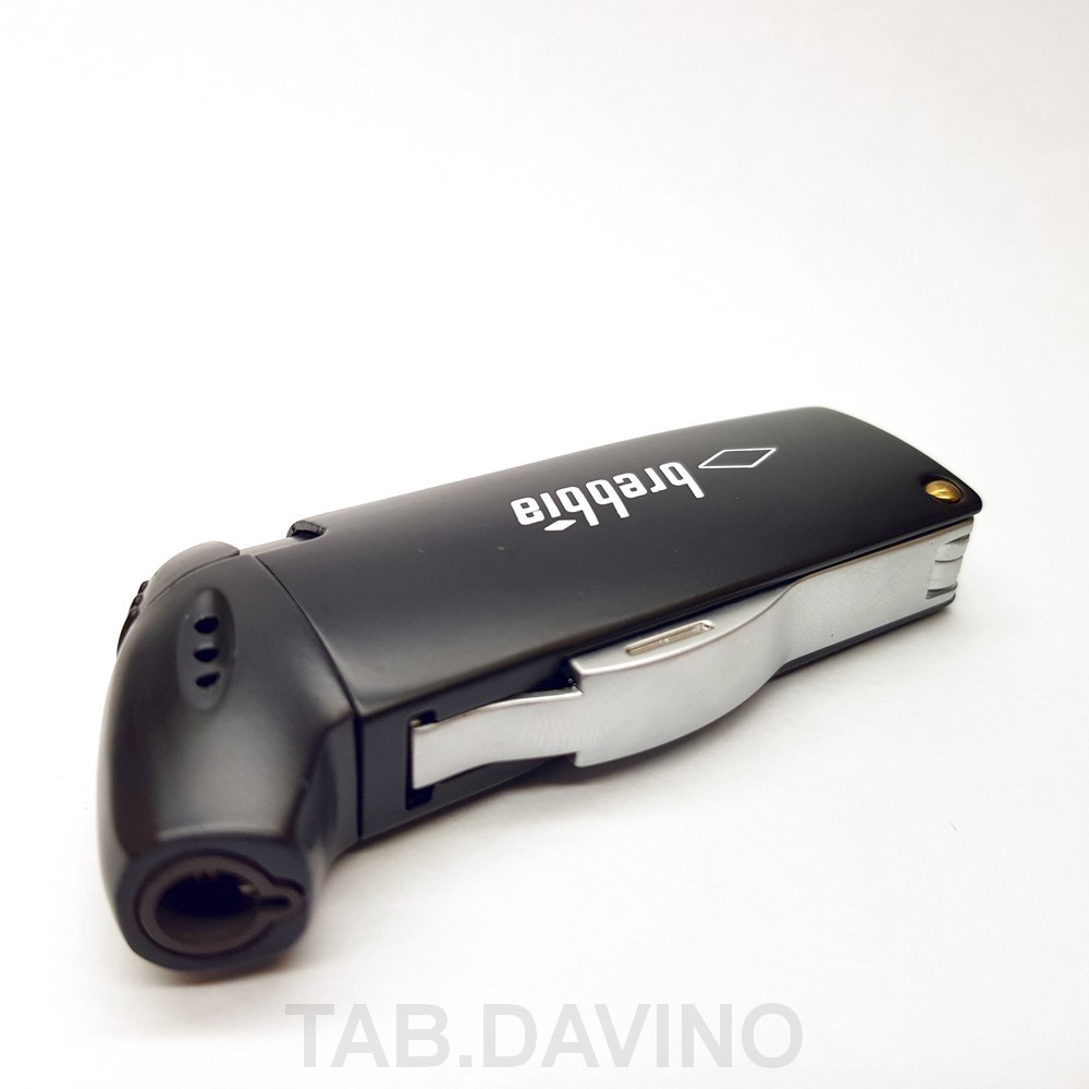 Brebbia Pipe Lighter Black With Pipe Cleaner Bowl Flame
