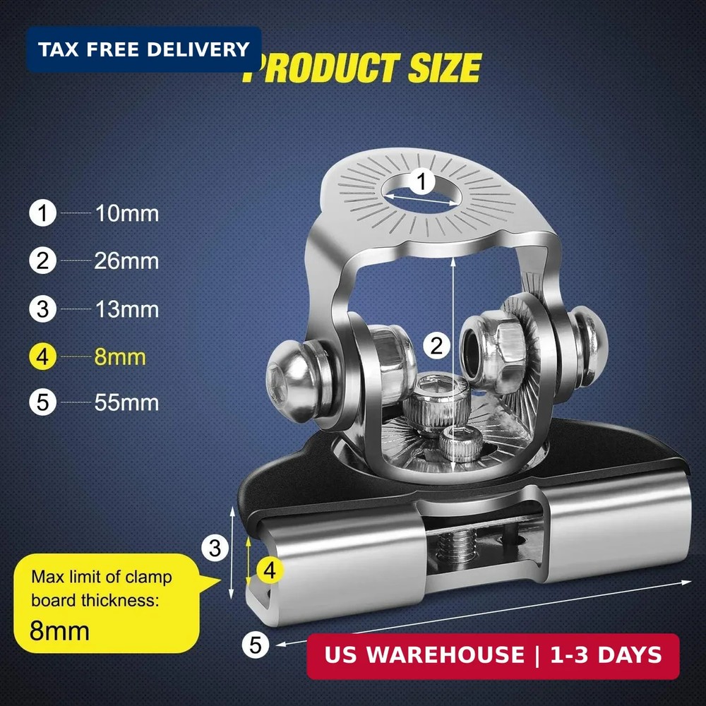 Nilight LED Light Bar Mounting Bracket 2PCS Universal Adjustable Pillar Hood