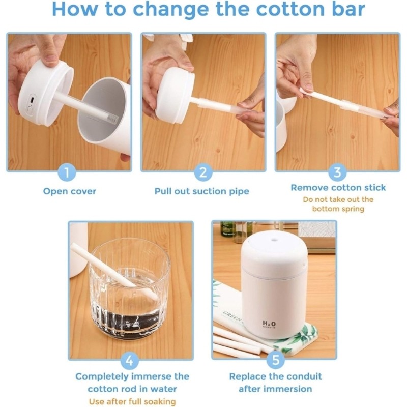 Multi Purpose Quick Absorption Fibre Cotton Humidifier Sticks Replacement Set