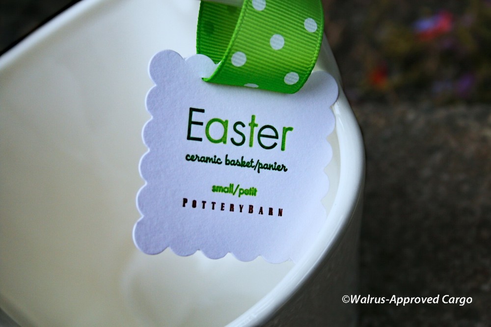 POTTERY BARN CERAMIC EASTER BASKET -NIB- GET A REAL HANDLE ON SPRINGTIME DÉCOR!
