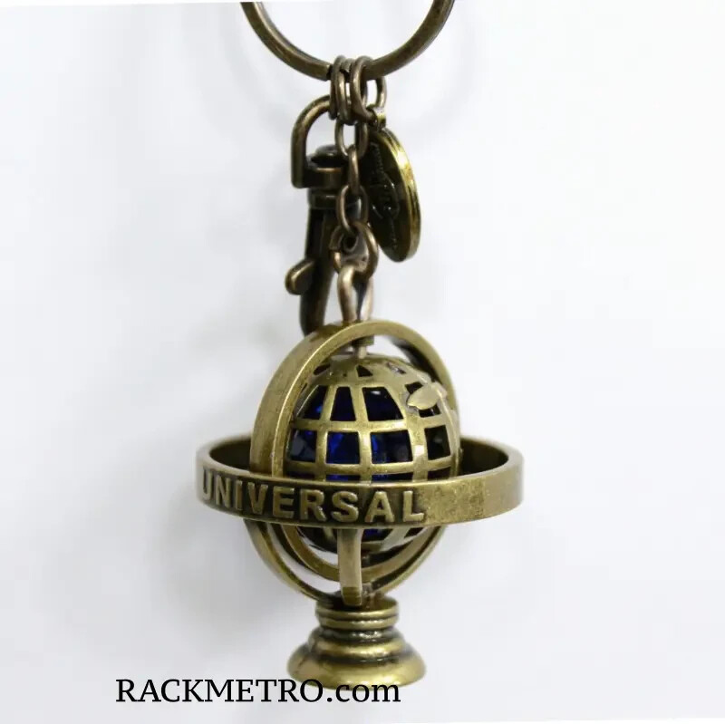 Universal Studios Spinning Globe Metal Keychain NWT