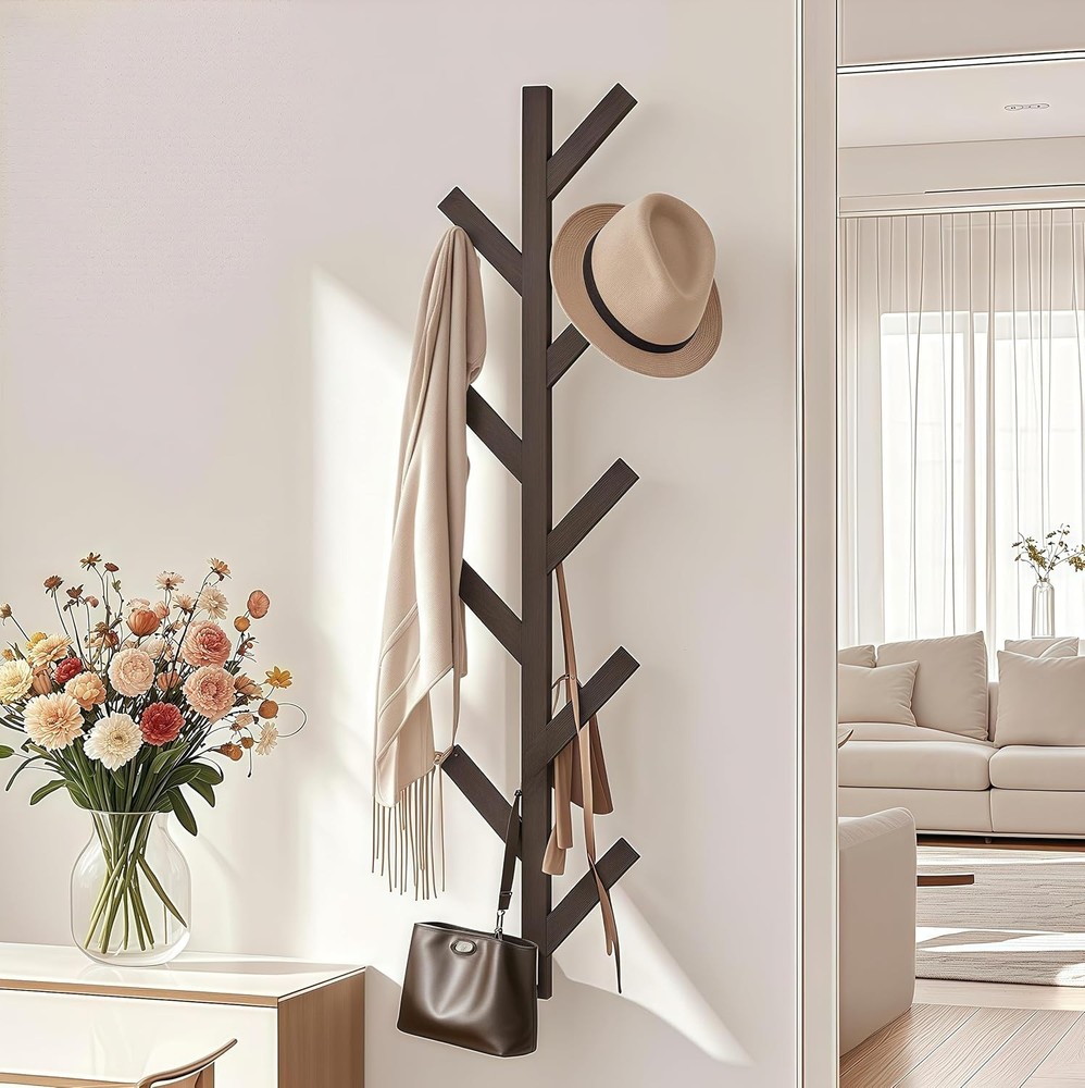 Coat Rack Wall Mounted 9 Hooks Coat Hooks Wall Modern Metal Coat Tree Hats