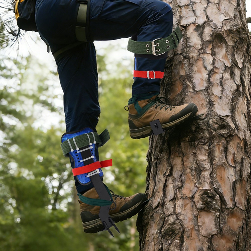 Tree Climbing Spike Set Pole Climbing Spurs w/ Rope Climber Adjustable Long!