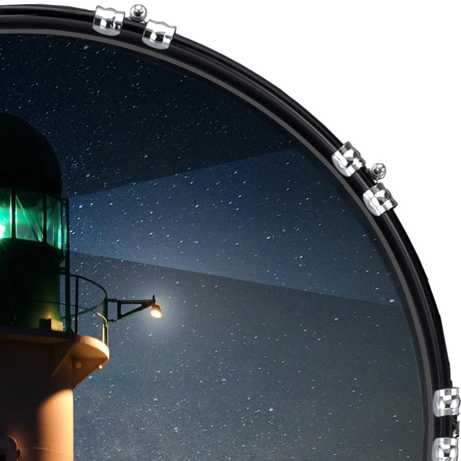 22" Custom Bass Kick Drum Front Head Graphic Graphical Lighthouse 1