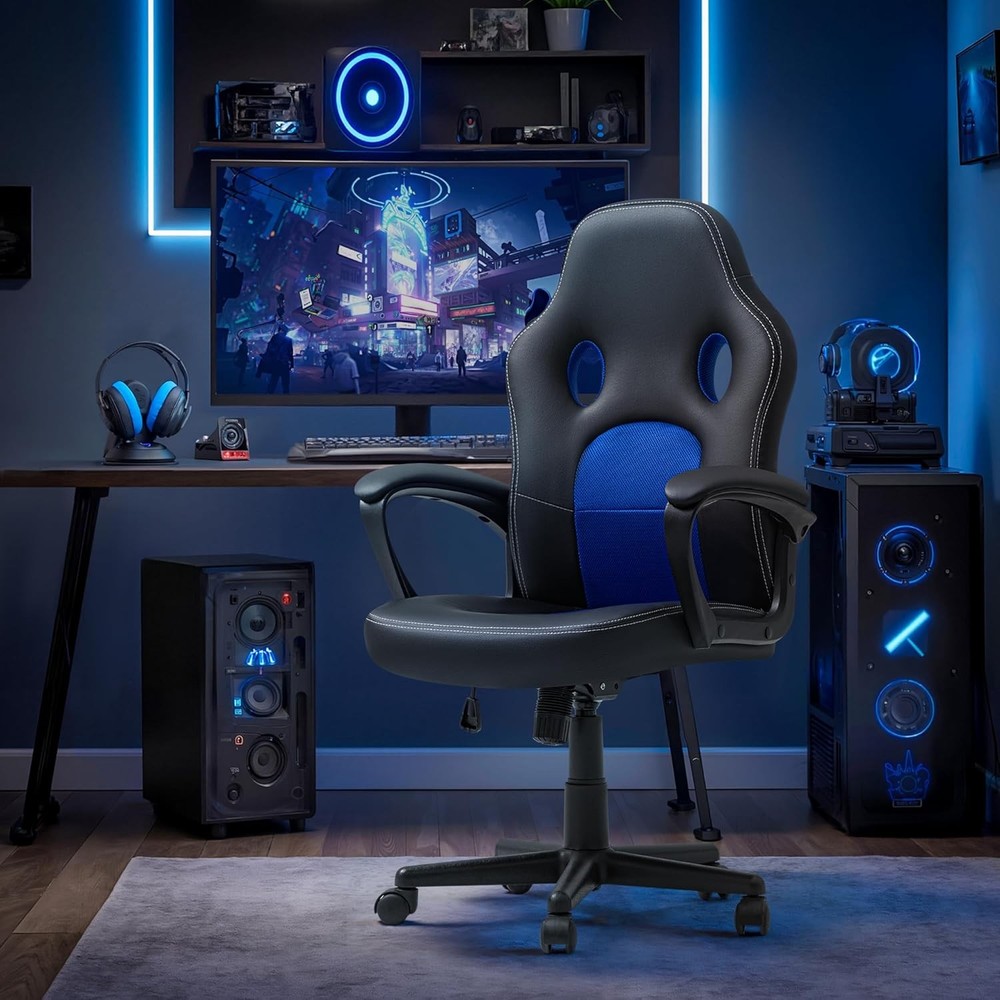 Office Gaming Chair High Back Leather Computer Chairs Ergonomic Height