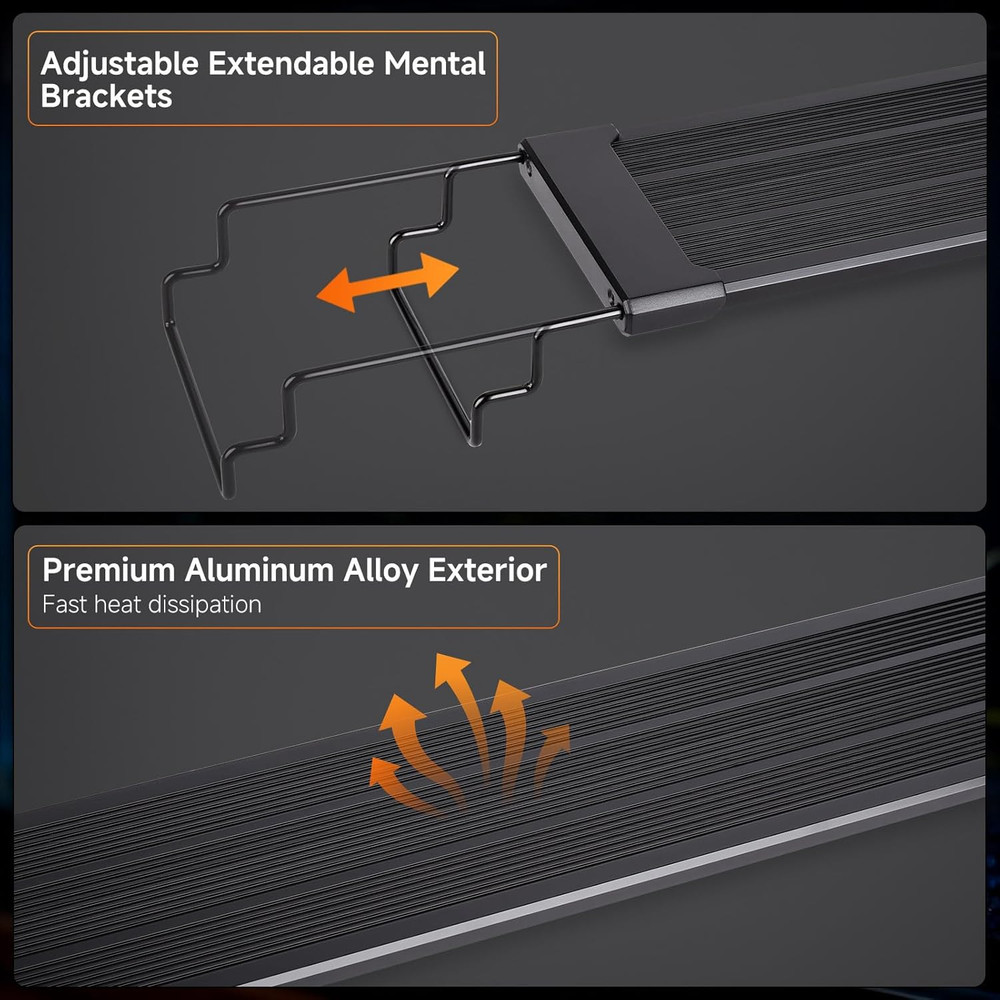 Smart LED Aquarium Light with One-Button Real-Time Sync, 24/7 Mode Full Spectrum