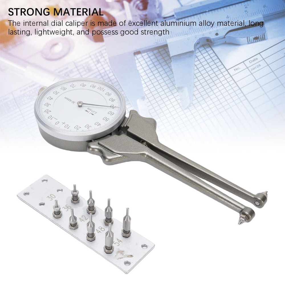 Internal Dial Caliper 30 62mm Replaceable Inside Gage Set With 8 Replacement