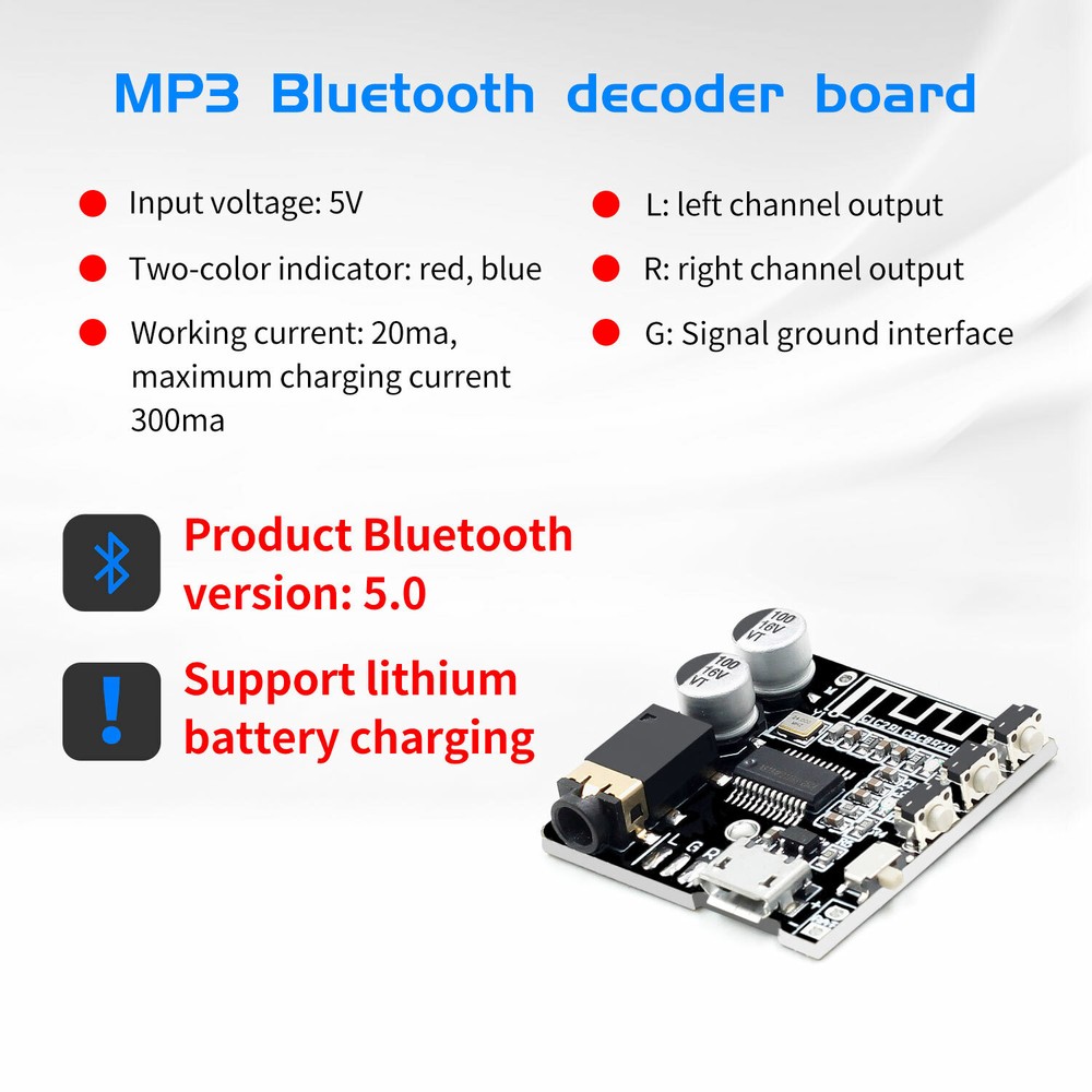 Digital VHM-314 Bluetooth Audio Receiver Board 5.0 MP3 Lossless Decoder