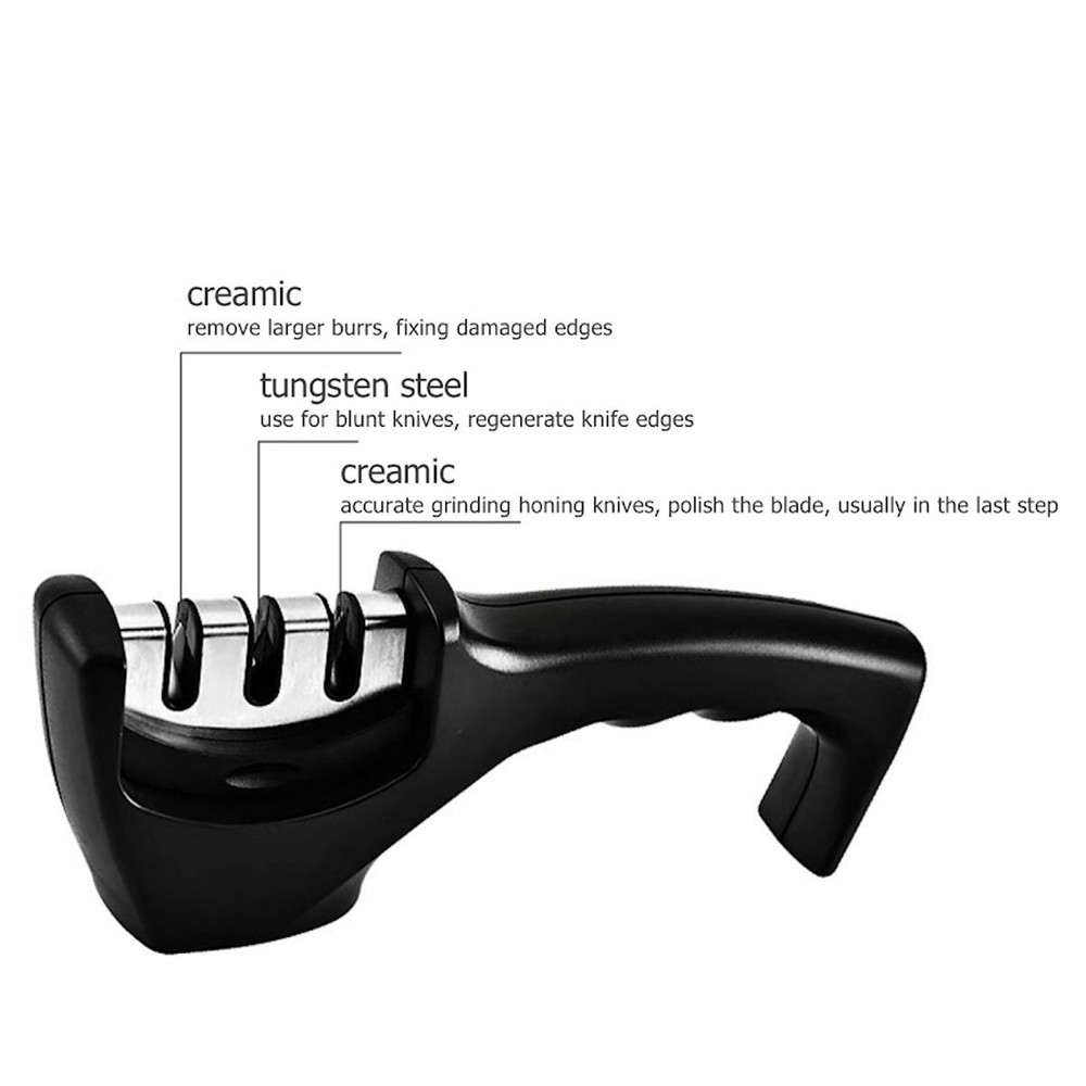 Knife Sharpener 3 Stage Professional Ceramic Tungsten Kitchen Sharpening Tool