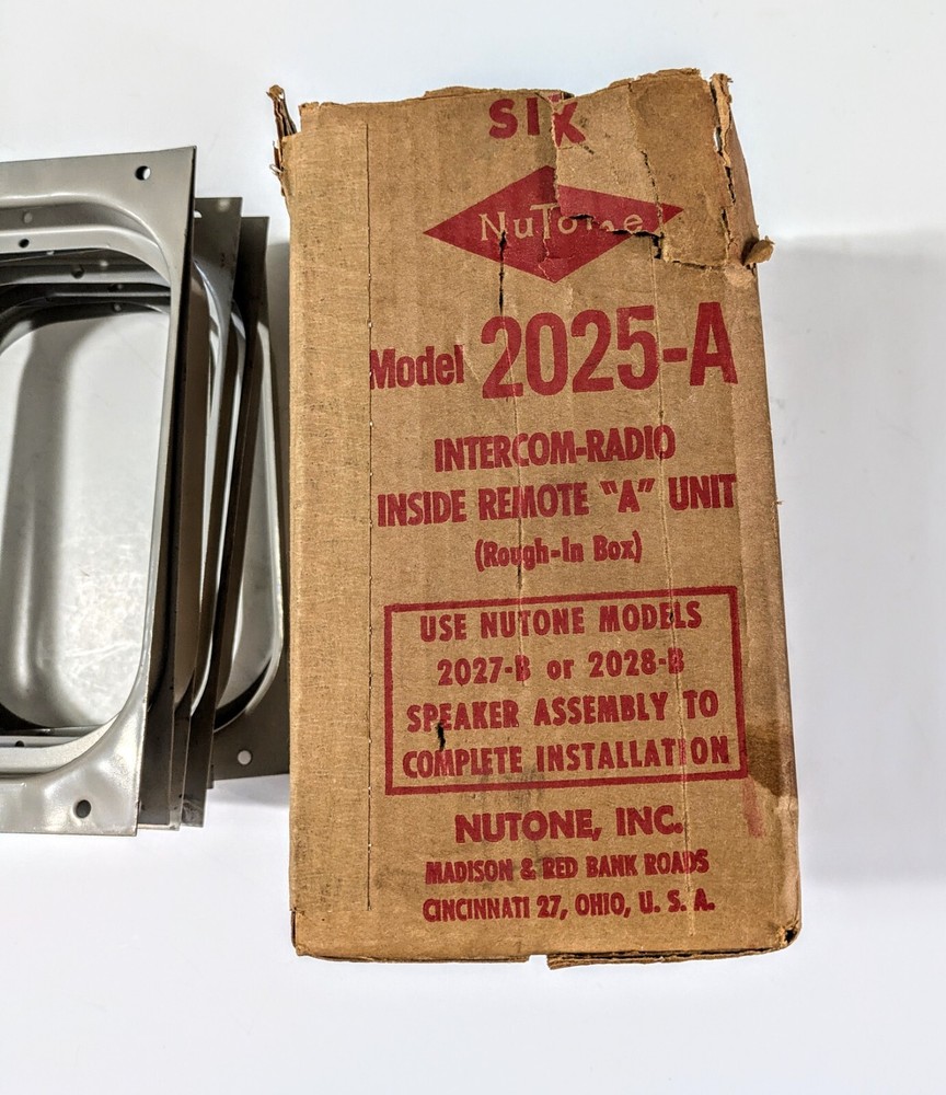 6- Vintage  NuTone 2025-A Intercom System Speaker Mounting Bracket Frame.