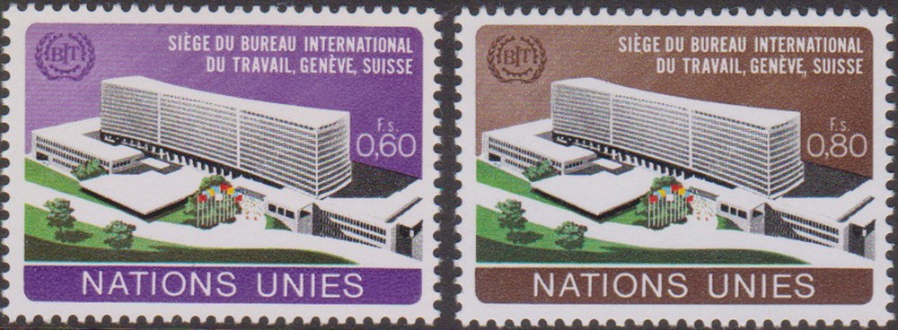 (T5-156) 1993 UN general 2set ILO new HQ MUH