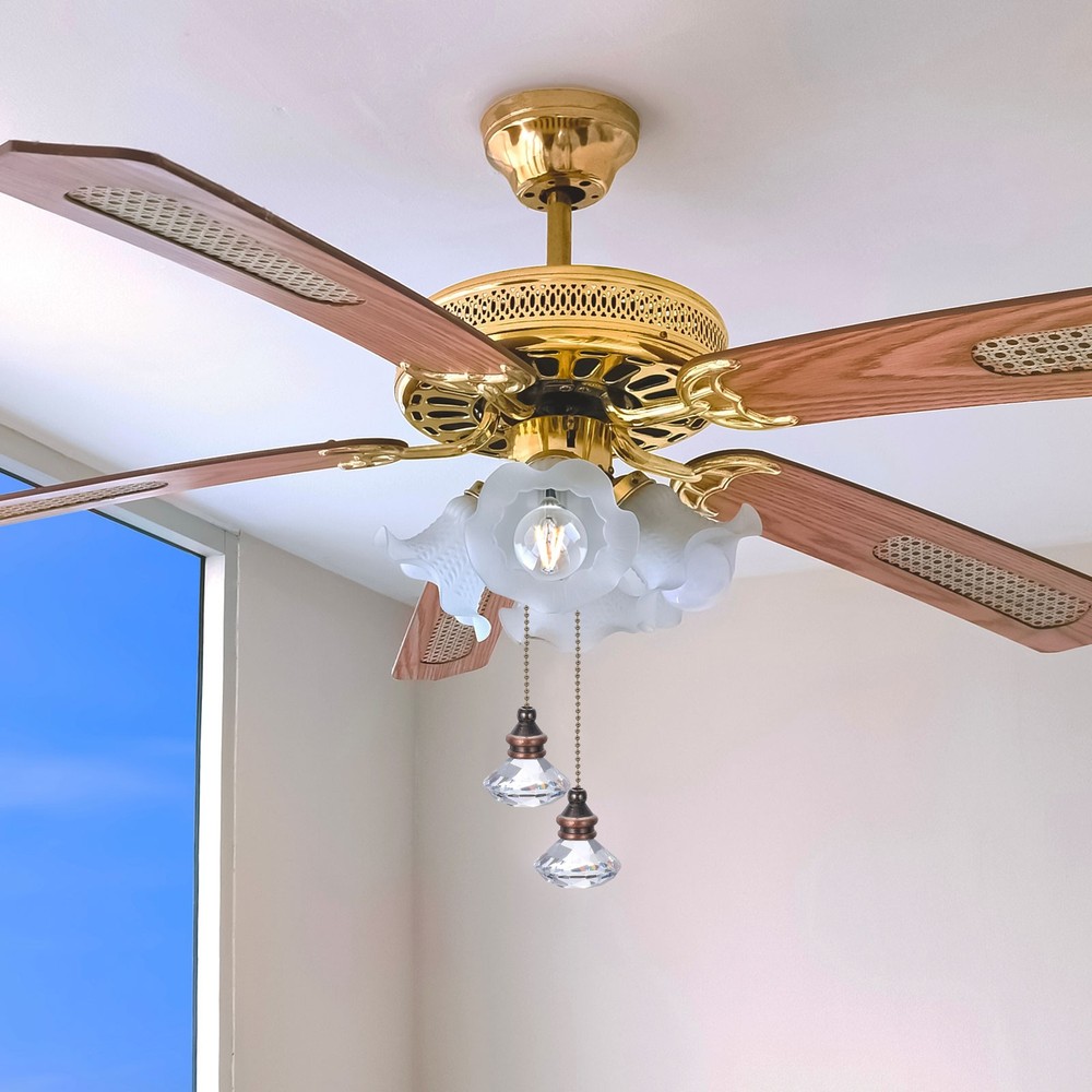 Ceiling Fan Pull Chain, 2Pcs 12" Diamond Pendant Chain Extender, Clear