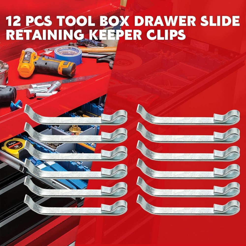 12 MAC, MATCO, VINTAGE TOOL BOX 1 5/8" REPLACEMENT TOOL BOX DRAWER SLIDE CLIPS