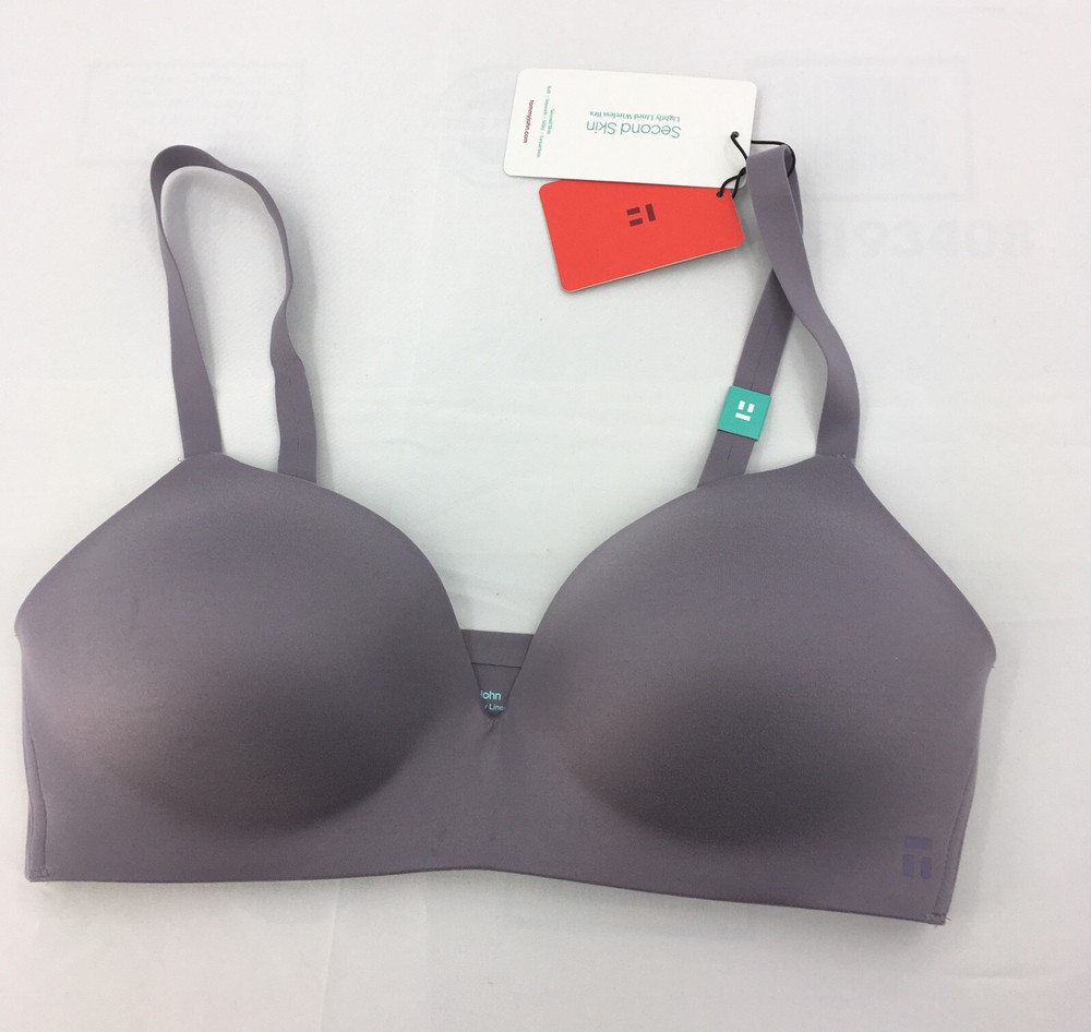 Tommy John Second Skin Lightly Lined Wireless Bra Gray Ridge 34D NWT AA3 -12