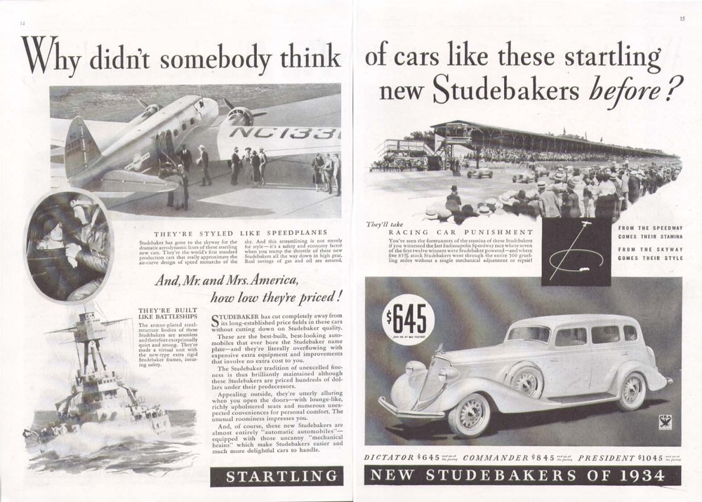 Why didn’t somebody think of Studebaker before? Ad 1934 Time