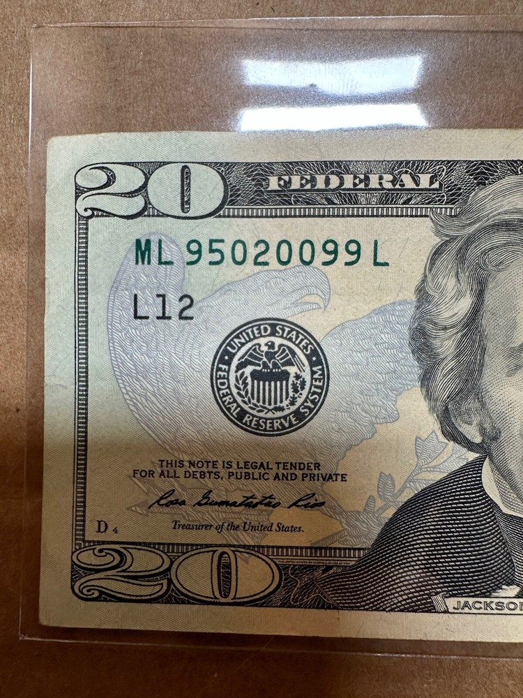 $20 BILL INK MARK ERROR RARE
