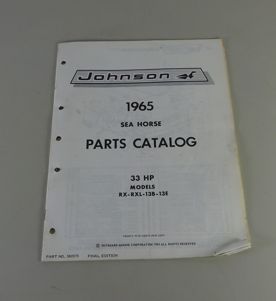 1965 OMC Johnson Outboards 33 HP Models Parts Catalog