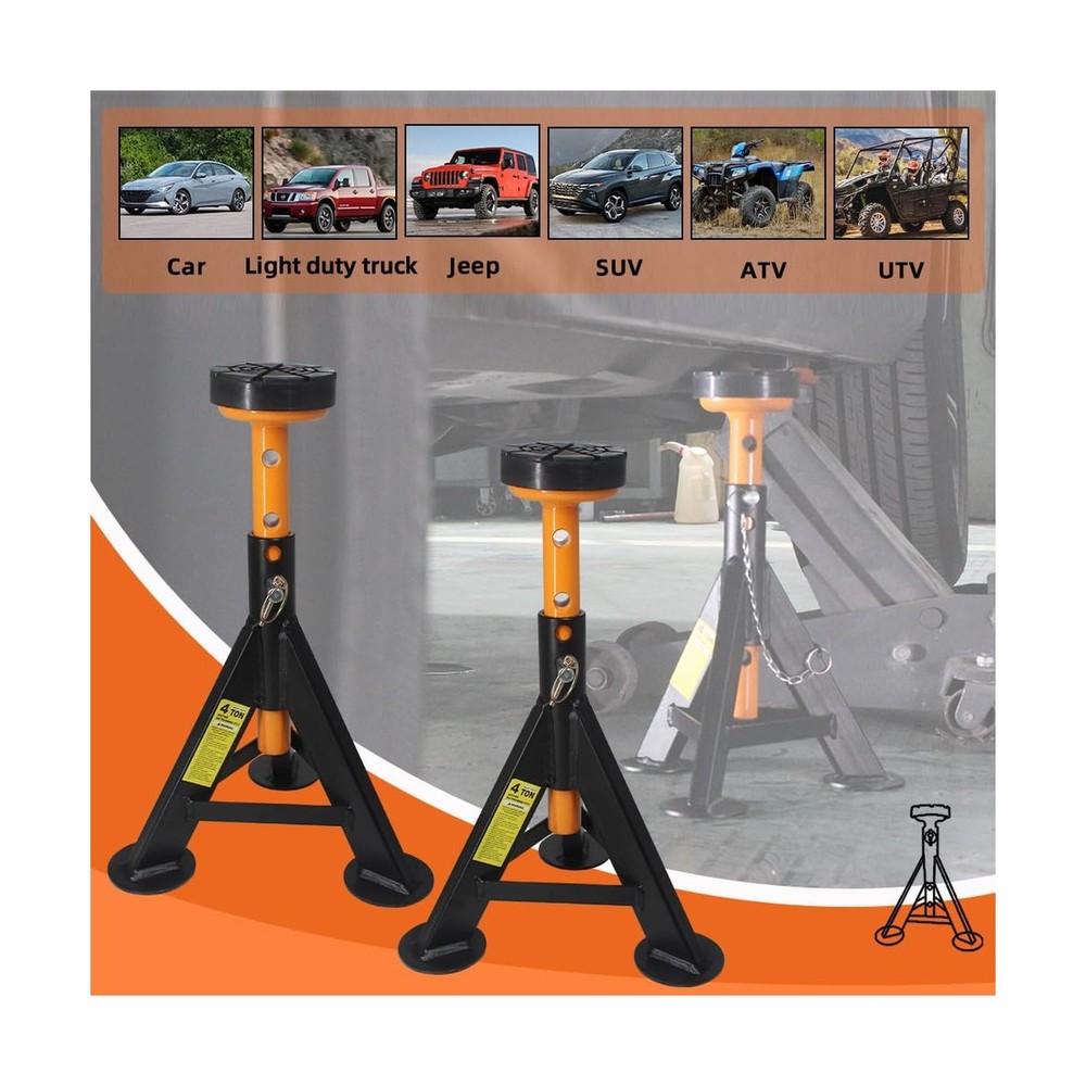 BESTOOL Jack Stands 4 ton, Jack Stand with Security Locking Pins 8,000 lbs Ca...