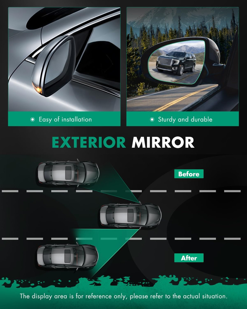 2003-08 Toyota Corolla Driver Side View Mirror Non-Folding–Compatible Replacemen