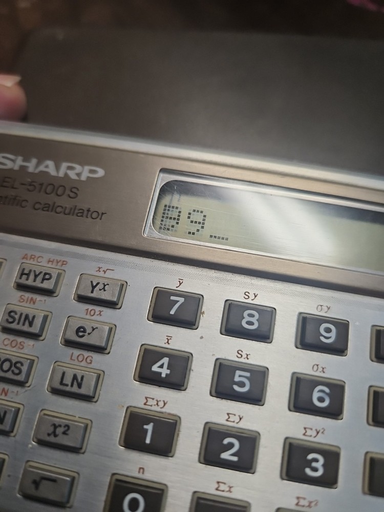 Vintage SHARP EL-5100S Scientific Calculator Tested Small Display Problem