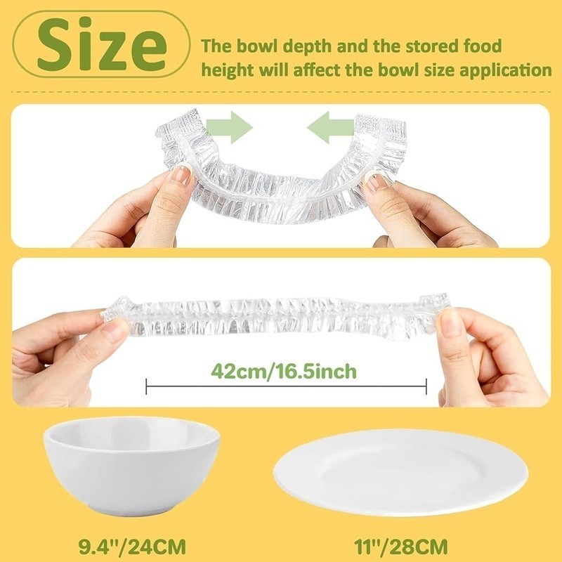 Elastic Plastic Bowl Covers Reusable Food Storage Dustproof Fresh Keeping Dough