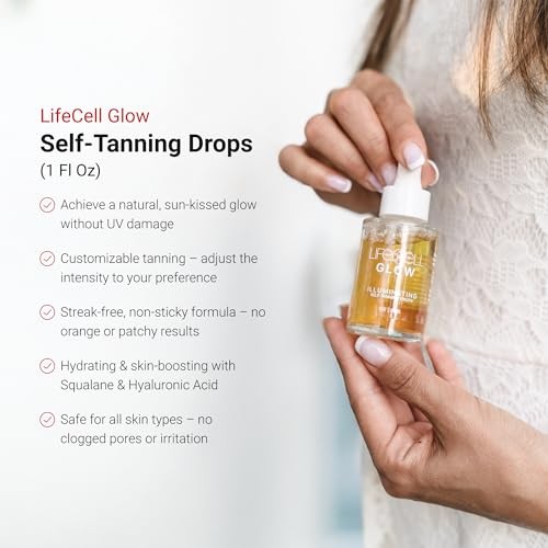 Glow Self-Tanning Drops for Face & Body, DHA & Squalane Formula, Customizable
