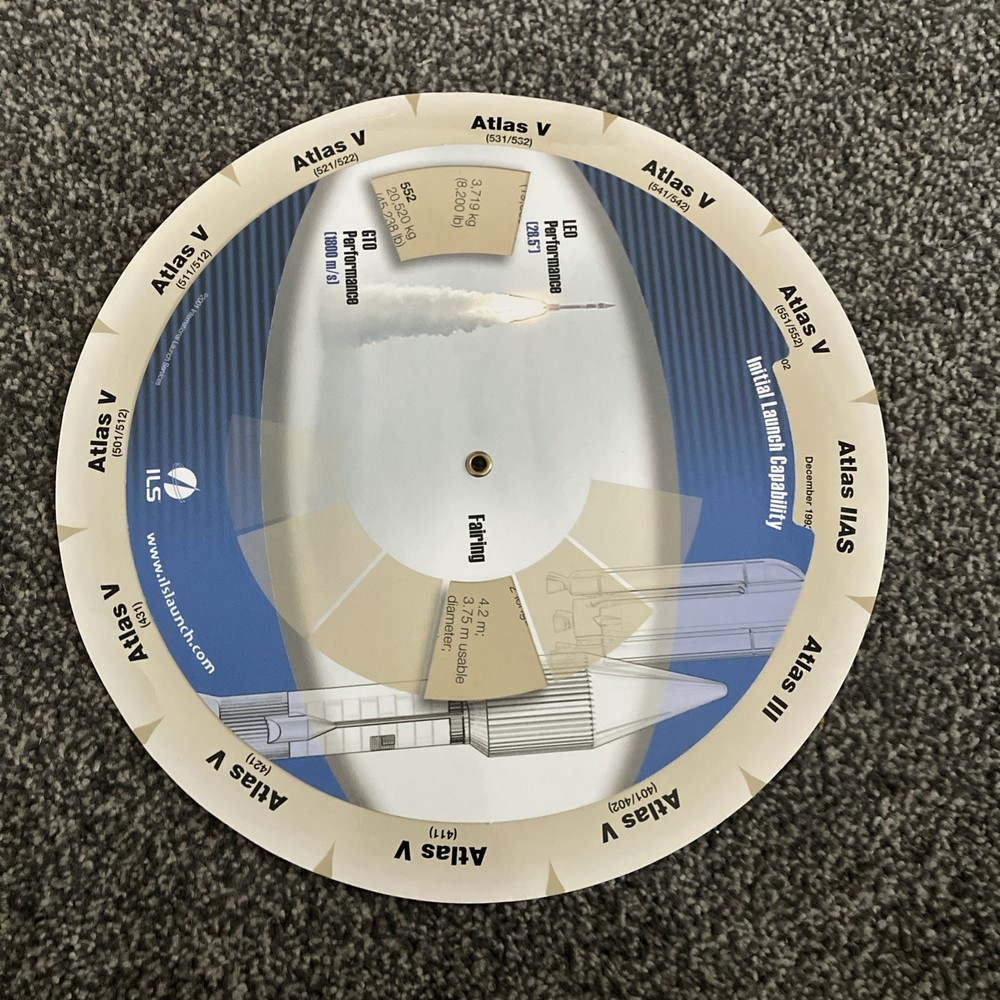 Initial Launch Capability ILS Space Rocket Dial Wheel Proton K/Block DM Angara