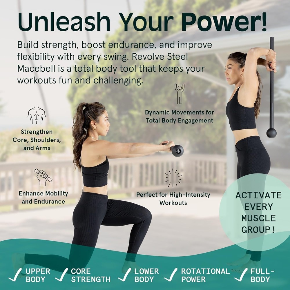 Revolve 30lb Steel Macebell with Safety-First Engineering for Dynamic Workouts