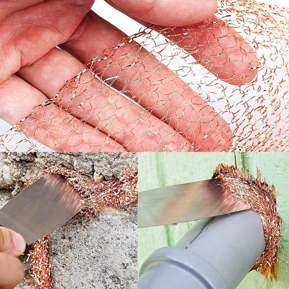 Copper Mesh Rodent Control Copper Mesh Roll, Sturdy Pure Copper Stuff-Fit Wire M