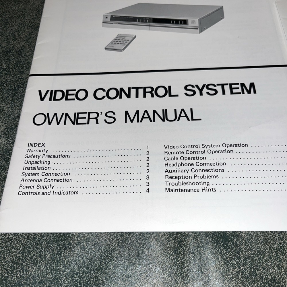 Sanyo AVT95 Video Control System Owner’s Manual And Connection Guide