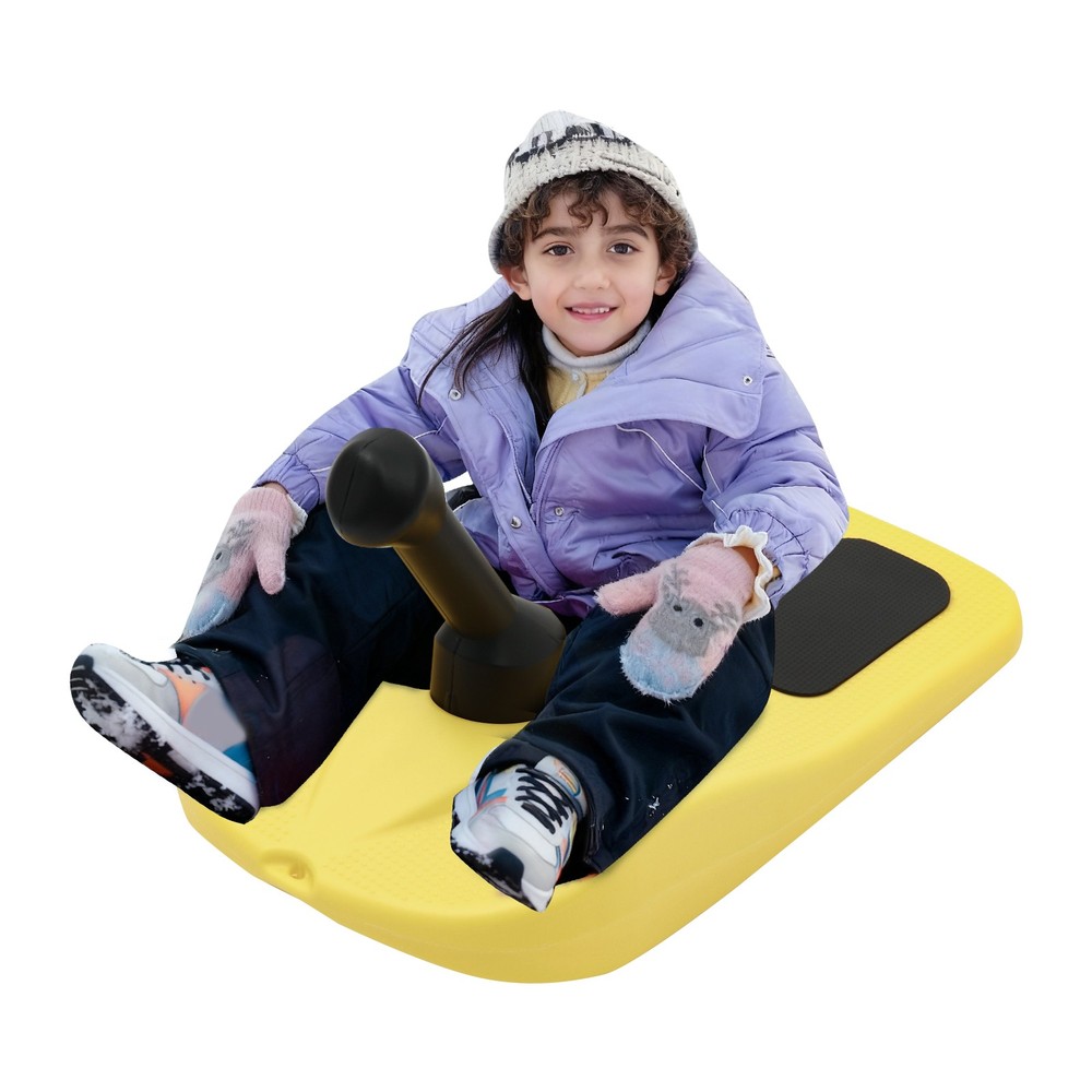 Sled Snow Board Tool Sledding Snowboard w/ Handle & Pull Rope for Kid Winter Fun