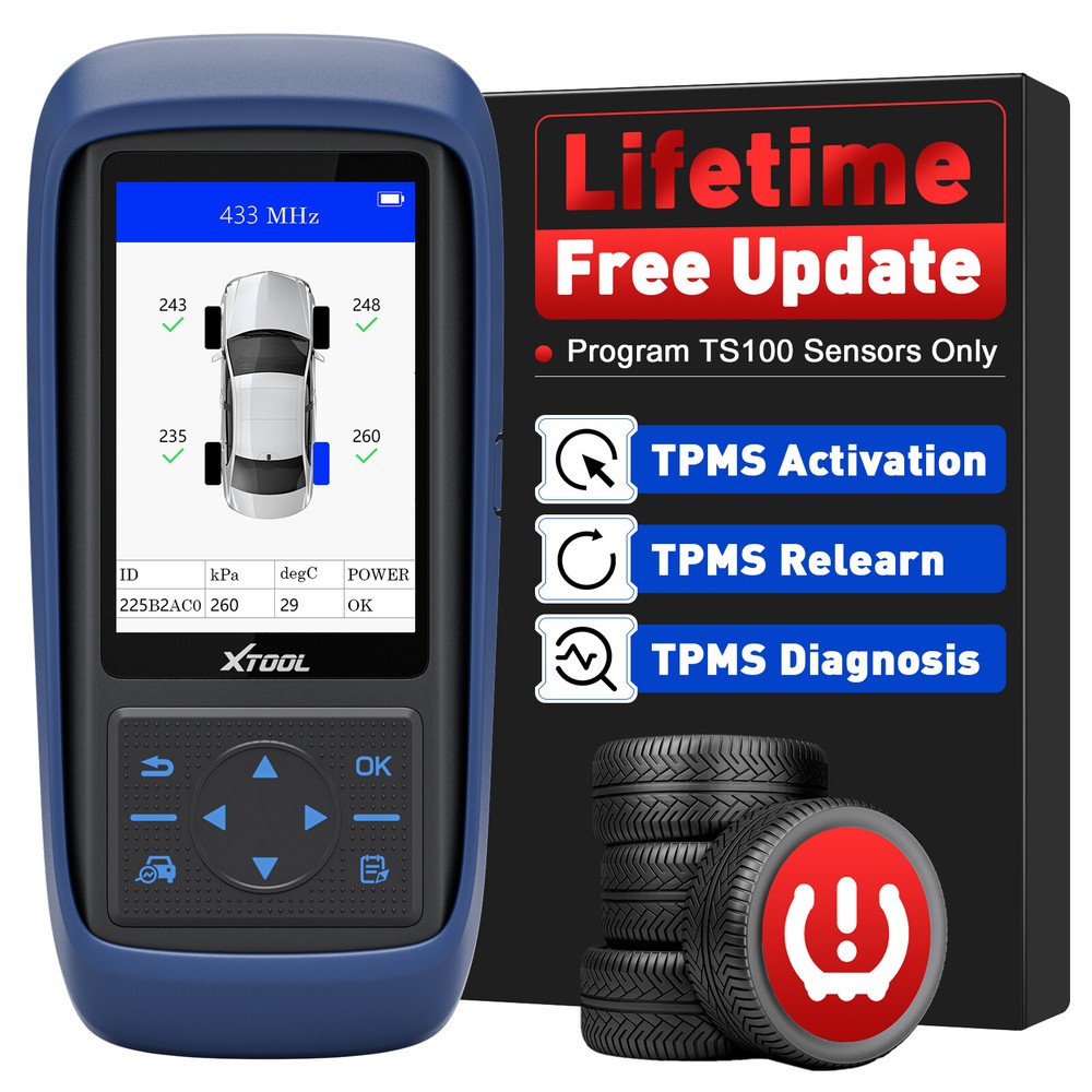 2025 XTOOL TP150 TPMS TS100 Programming Tool Tire Sensor Relearn/Reset/Activate