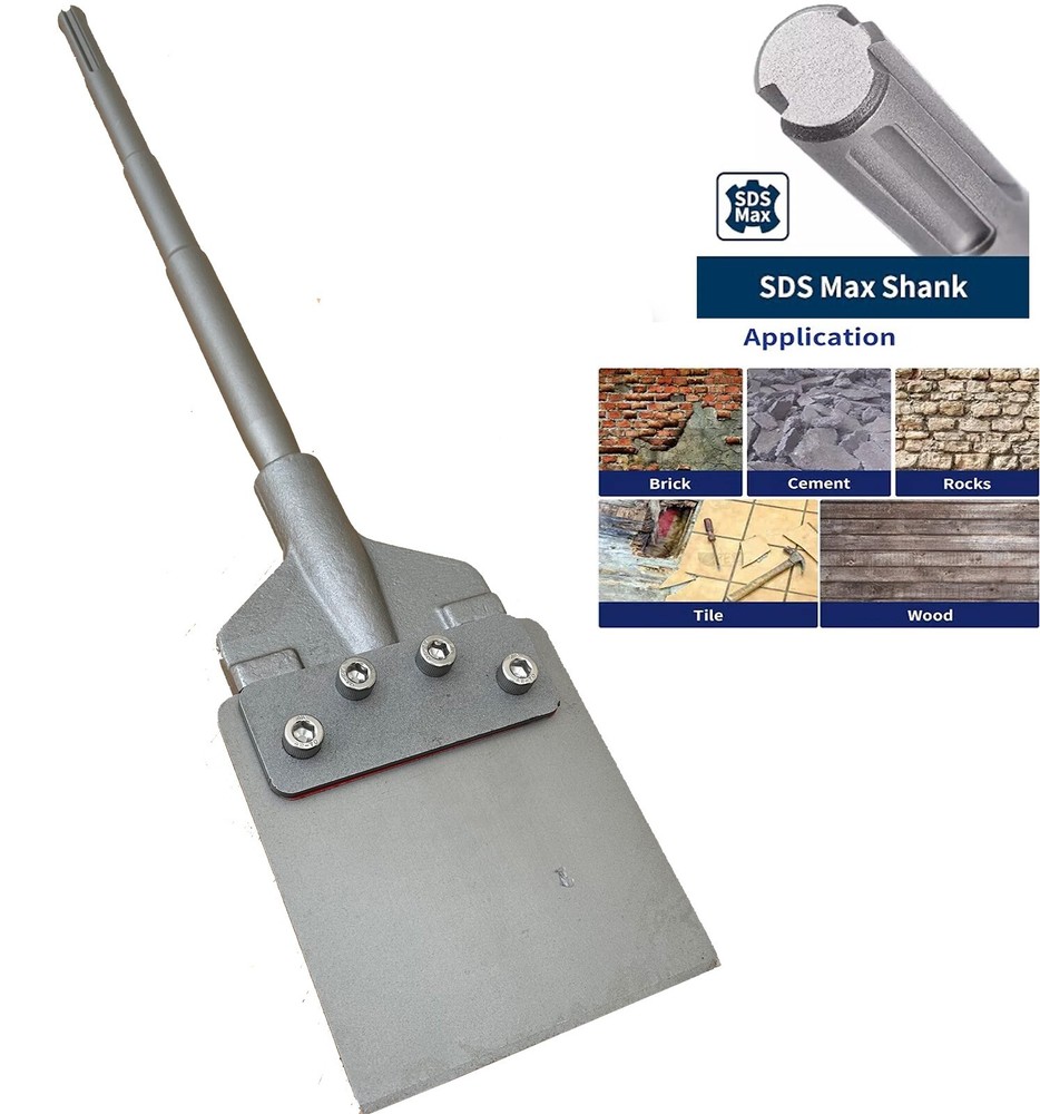 SDS Max 6” Wide Floor Tile Scraper Thinset Scaling Chisel Remove Mort Adhesives