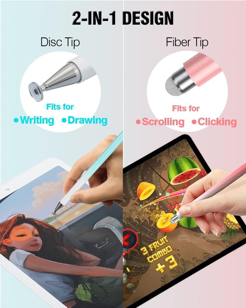8 Pack Stylus Pens with Interchangeable Tips for All Touchscreen Devices