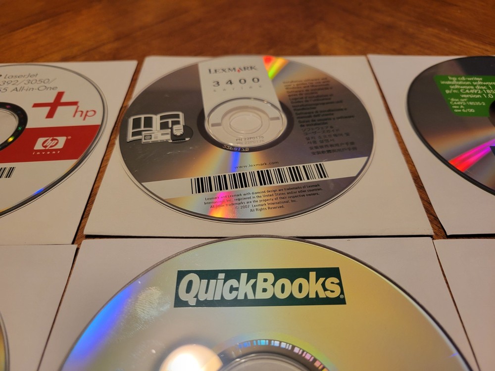 12 - Vintage Computer PC CD-ROM Software Loose Discs - Microsoft Quickbooks More