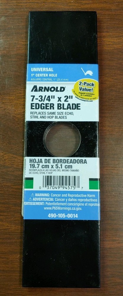 Arnold 490-105-0014 7-3/4" X 2" Universal 1" hole Edger Blade 2-Pack