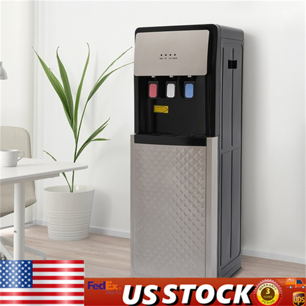 Grey 3 Temperature Bottom Loading Hot/Cold Water Dispenser With Safety Lock