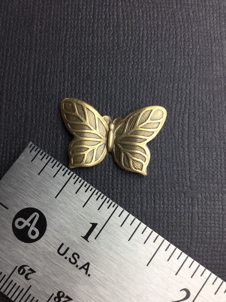 34773 - 2 Pc Brass Oxidized Victorian Butterfly Jewelry Finding