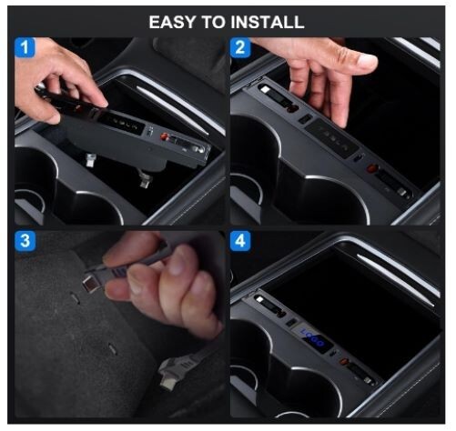 Charging Hub for Tesla Model 3/Y Compatable for 2021-2024