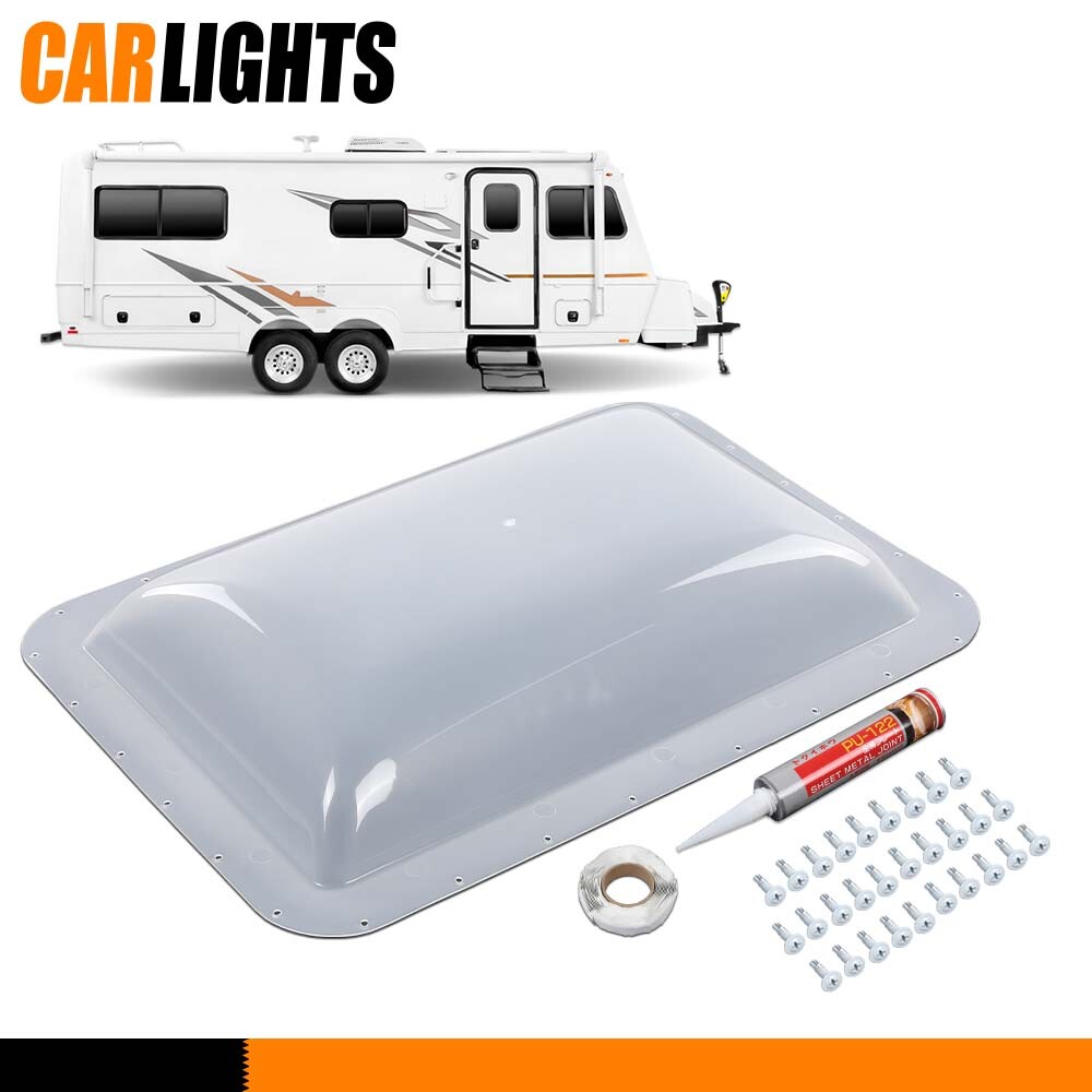 White RV Skylight Cover Exterior 17.8"X 25.8"X 4.5" Camper Skylight Plastic New
