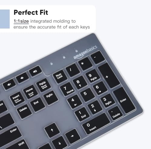 Keyboard Cover Skin Compatible with Amazon Basics Wired USB Keyboard Black