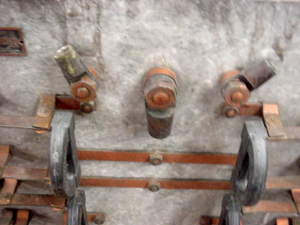 Huge Antique Frank Adam Electric Co. Double Knife Switch Electrical Panel Board