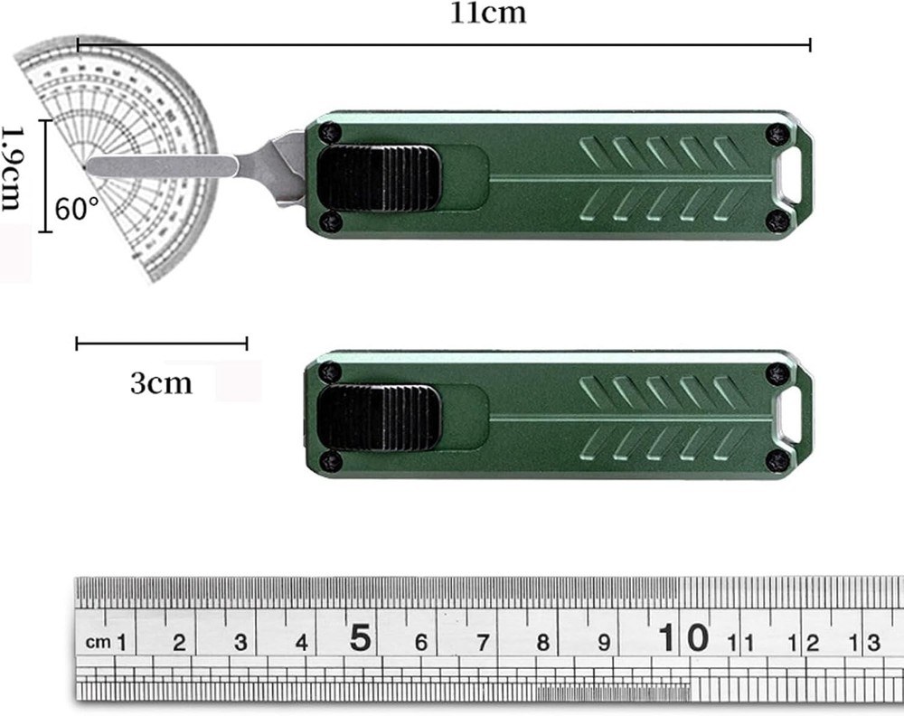 Automatic Utility Knife Safety Auto Box Cutter Retractable EDC Push Button