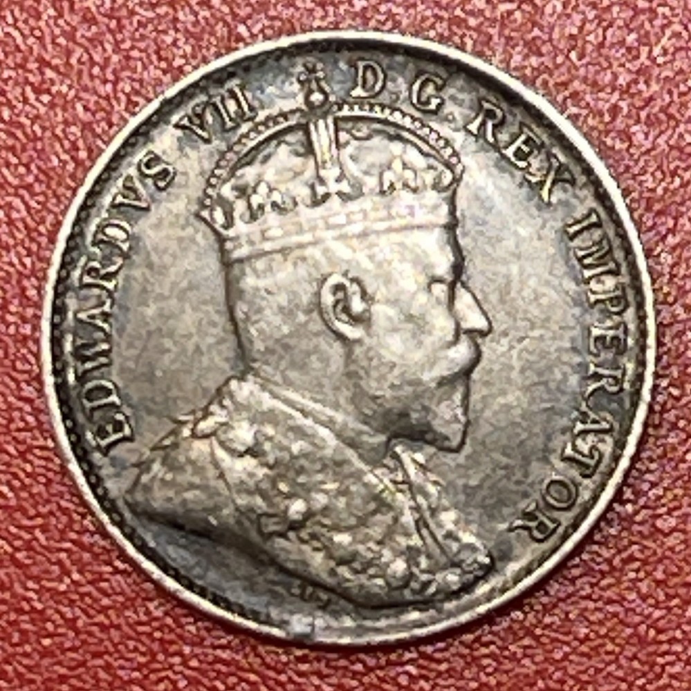 1905 Canada Silver 5 Cents, Circulated.