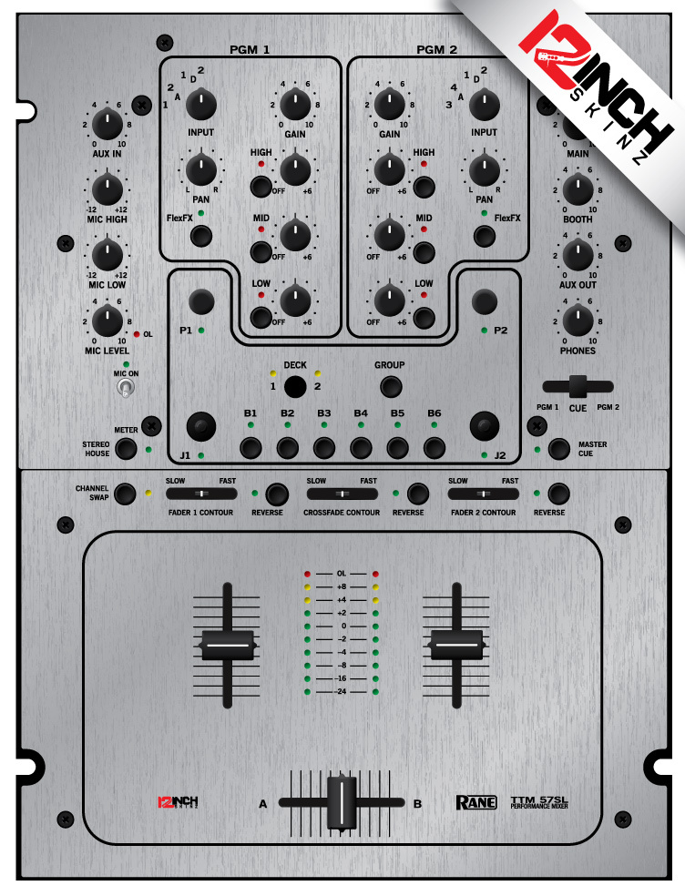 Rane TTM57 Skin - brushed silver