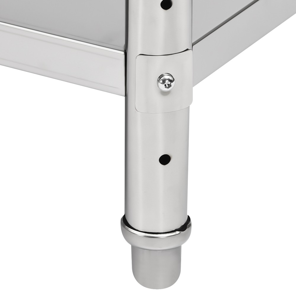 4 Tier Adjustable Shelf Storage, Stainless Steel Heavy Duty Shelving Silver