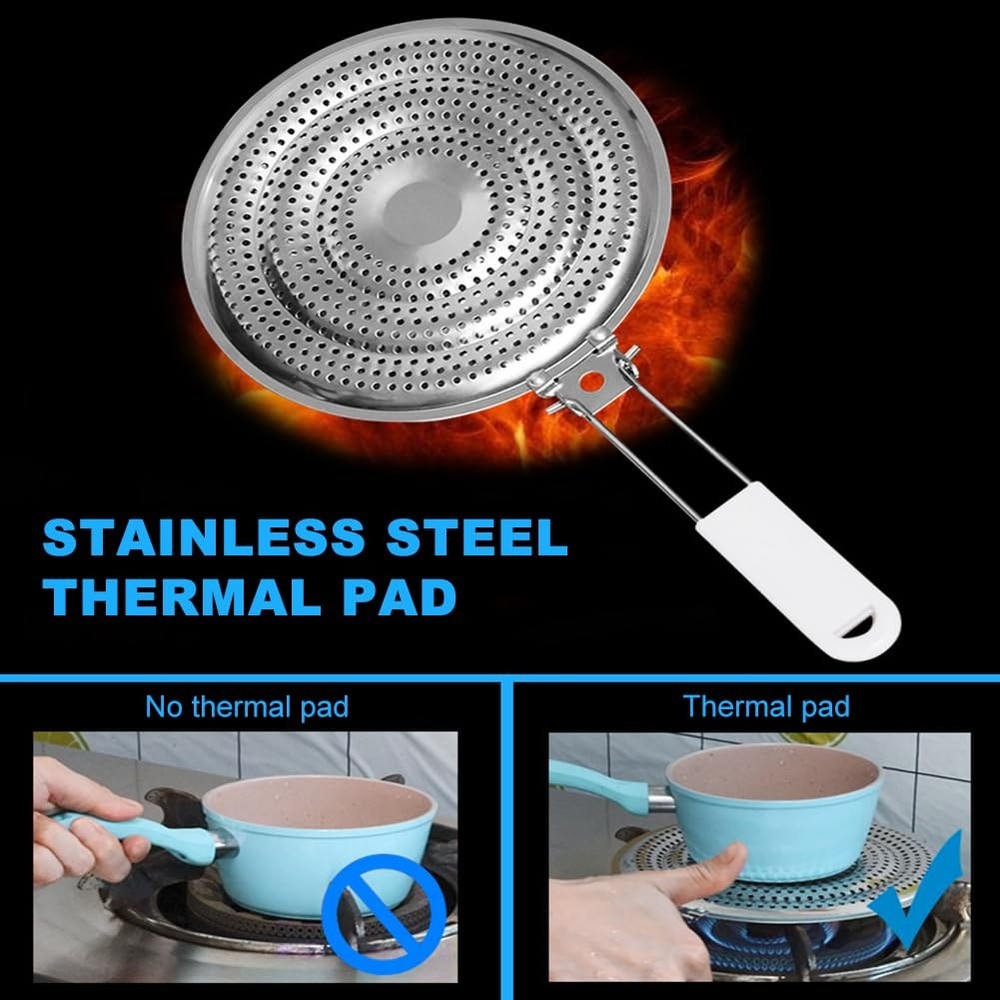 Heat Diffuser Flame Reducer Simmer Plate, Stainless Steel Heat Diffuser for G...