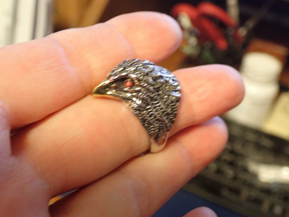 Bird Face Ring metal alloy adjustable