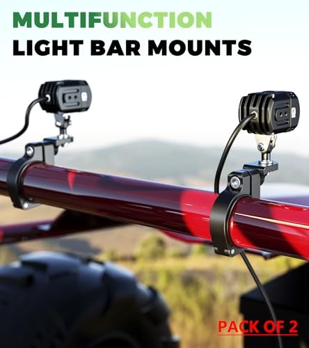 2 PCS UTV Whip Light Mounts (Large), Solid Aluminium Alloy UTV Whip Flag