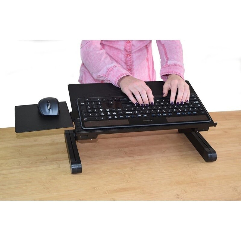 Ergonomic Adjustable Keyboard Stand Mouse Riser Desk Workspace Comfort Black